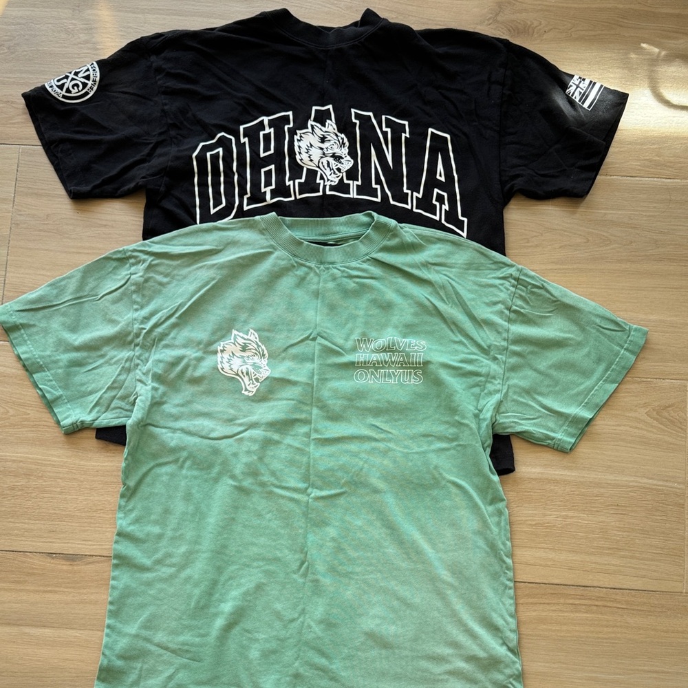 Darc Sport Wolves Hawaii Tees - Black and Mint Green